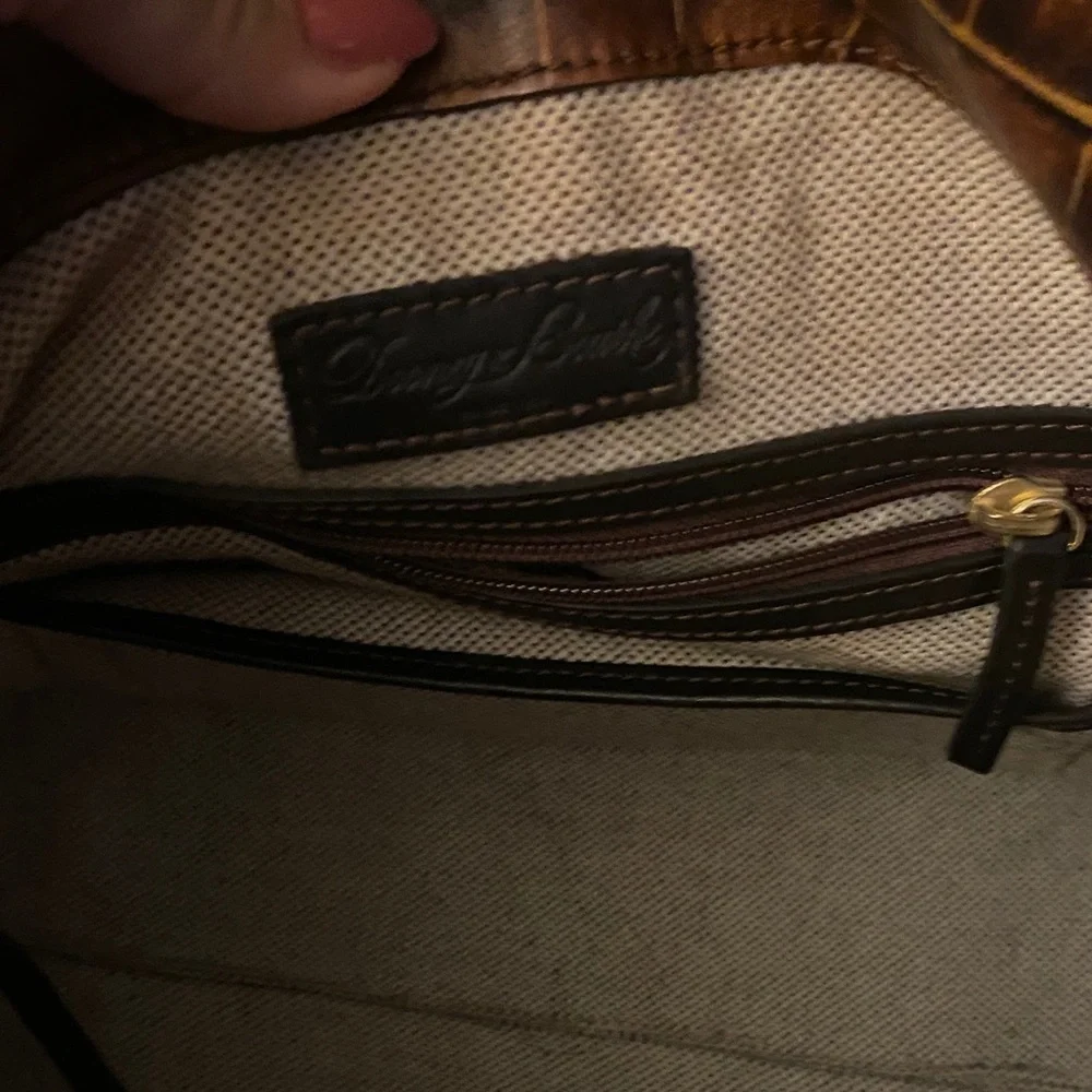 Dooney & Bourke Dark Brown Croc-Embossed Hobo Bag Set